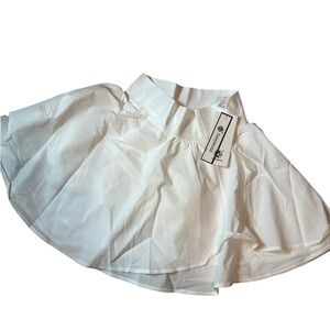 White Mini Skater Skorts with Pleats